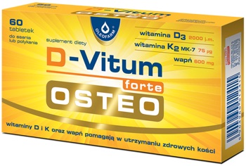 D-Vitum forte Osteo. Witaminy D i K oraz wapń pomagają w utrzymaniu zdrowych kości