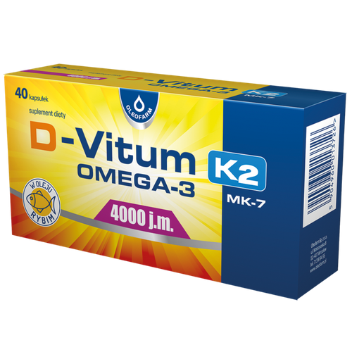 D-Vitum 4000 j.m. K2 MK-7 OMEGA-3, 40 kapsułek