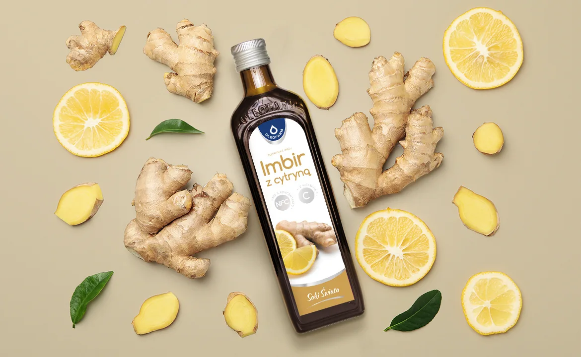 baner sok z imbiru i cytryny z witaminą C
