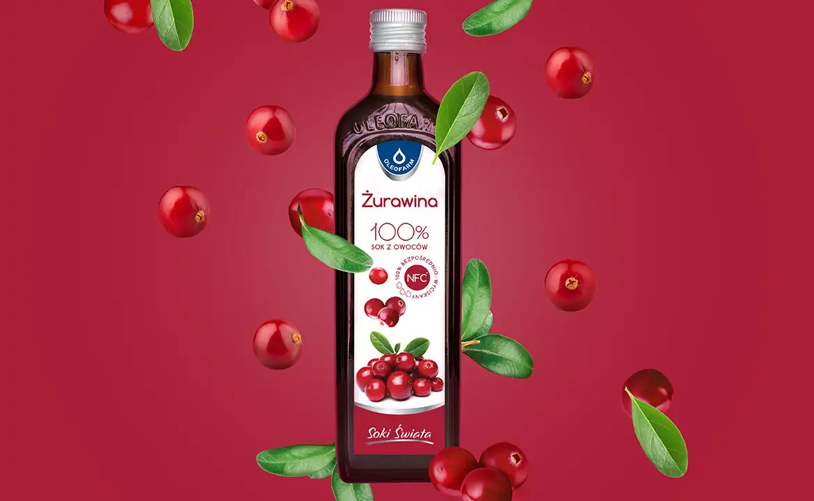 baner sok żurawinowy 100%