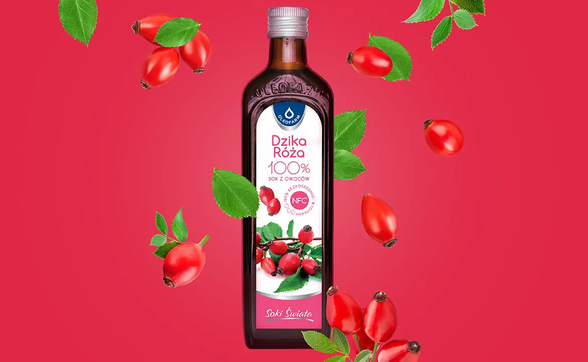 baner sok z owoców dzikiej róży