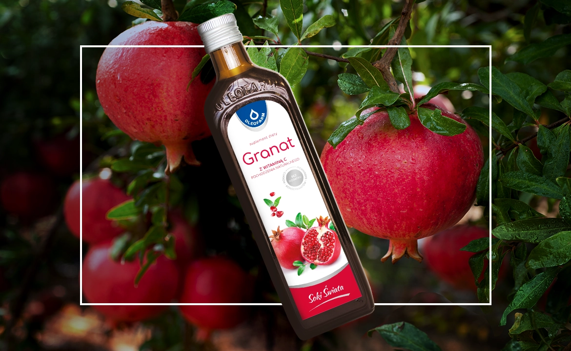baner sok z owoców granatu z naturalną witaminą C