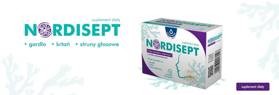 baner nordisept pastylki do ssania na gardło