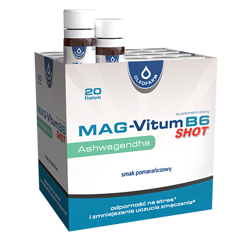 Zestaw Mag-Vitum B6 Ashwagandha SHOT, 20 fiolek