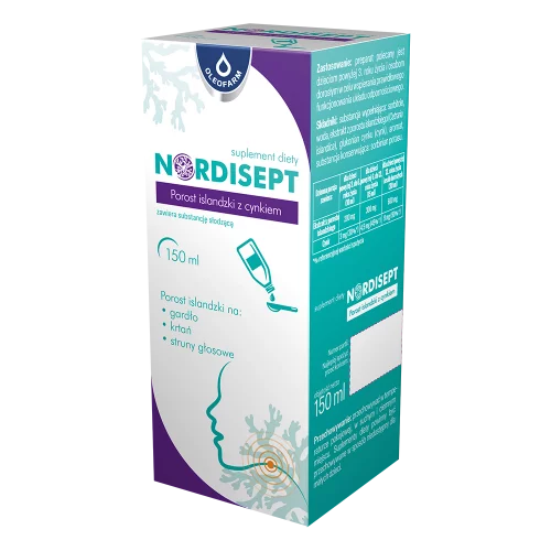 Nordisept Porost islandzki z cynkiem syrop, 150 ml