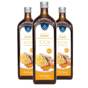 Zestaw 3x Sok Imbir z cytryną i kurkumą z witaminą C, 3x 980 ml