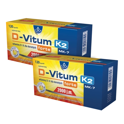 Zestaw 2 x D-Vitum forte MAX 2000 K2, 2 x 120 kapsułek