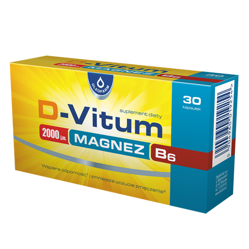 D-VITUM 2000 j.m. MAGNEZ B6, 30 kapsułek