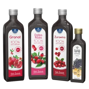 Chwila przyjemności - zestaw 3 soków + 1 syrop