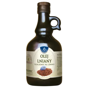Olej lniany tłoczony na zimno, 500 ml