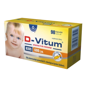 D-Vitum KIDS witamina D dla dzieci 600 j.m., 90 kapsułek twist-off