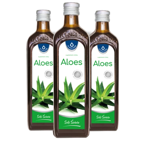 Zestaw 3x sok z aloesu zwyczajnego, 3 x 490 ml