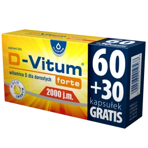 D-Vitum forte 2000 j.m., 90 kapsułek (60 + 30 GRATIS)