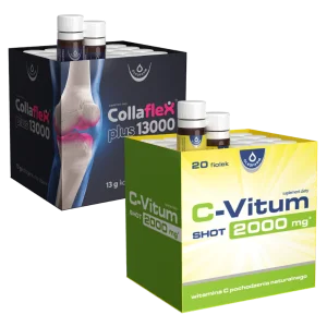 Zestaw Collaflex PLUS 13 000 + Zestaw C-Vitum SHOT 2000mg, 20 fiolek + 20 fiolek