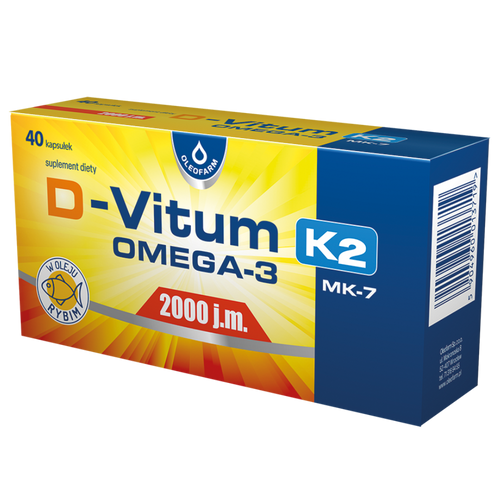 D-Vitum 2000 j.m. K2 MK-7 OMEGA-3, 40 kapsułek