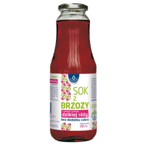 Sok z brzozy z naparem z dzikiej róży bez dodatku cukru, 990 ml