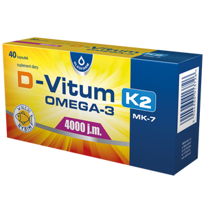 D-Vitum 4000 j.m. K2 MK-7 OMEGA-3, 40 kapsułek