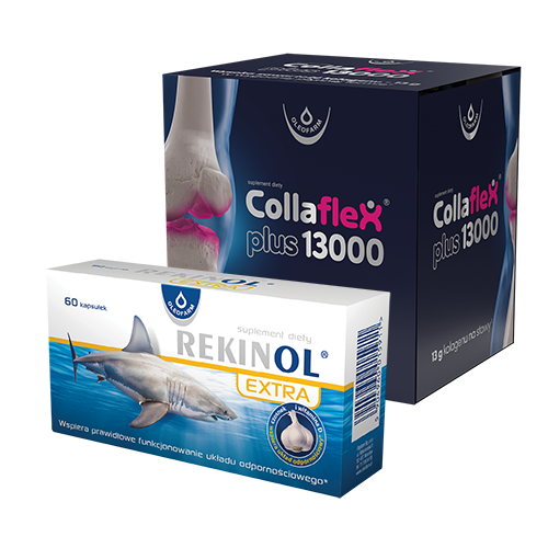 Zestaw Collaflex PLUS 13 000 + REKINOL extra, 20 fiolek + 60 kapsułek