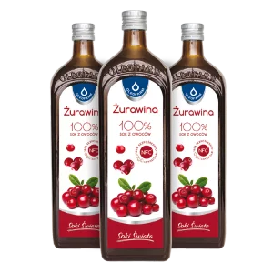 Zestaw 3 x Sok Żurawina 100%, 3 x 980 ml