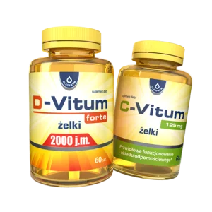 D-Vitum forte 2000 j.m. witamina D + C-Vitum żelki, 60 szt + 60 żelków