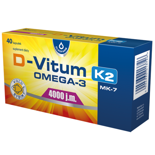 D-Vitum 4000 j.m. K2 MK-7 OMEGA-3, 40 kapsułek
