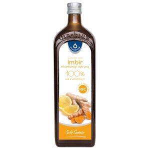 Imbir z kurkumą i cytryną - 100% sok NFC z imbiru kurkumy i cytryny z witaminą C, 980 ml