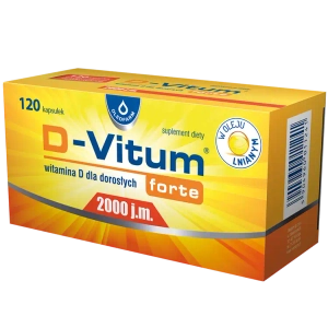 D-Vitum Forte 2000 j.m. witamina D dla dorosłych, 120 kapsułek