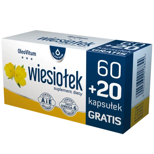Wiesiołek OleoVitum, 80 kapsułek (60+20 GRATIS)