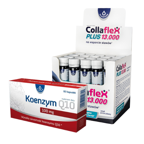 Zestaw Collaflex PLUS 13 000 + Koenzym Q10, 20 fiolek +60 kapsułek