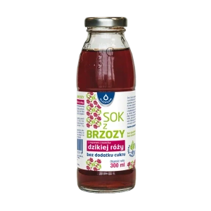 Sok z brzozy z naparem z dzikiej róży bez dodatku cukru, 300 ml
