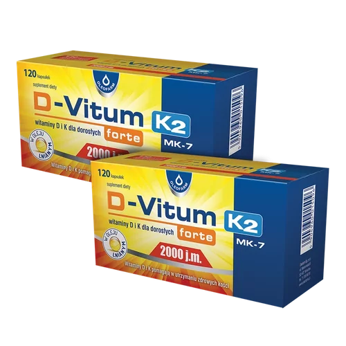 Zestaw 2 x D-Vitum forte MAX 2000 K2, 120 kapsułek