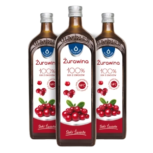 Zestaw 3 x Sok Żurawina 100%, 3 x 980 ml