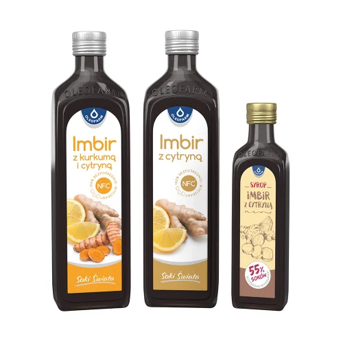 Rozgrzewająca energia - zestaw 2 soków + 1 syrop