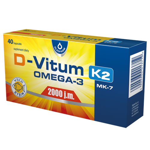 D-Vitum 2000 j.m. K2 MK-7 OMEGA-3, 40 kapsułek
