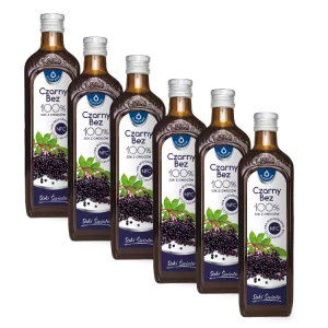 Zestaw 6 x Sok Czarny Bez 100%, 6 x 490 ml