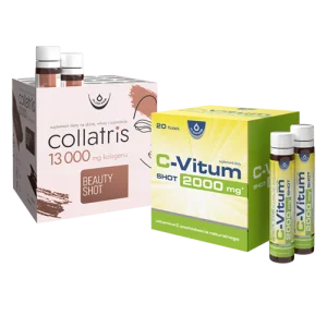 Zestaw Collatris Beauty SHOT 13 000 + C-Vitum SHOT 2000mg, 20 fiolek + 20 fiolek