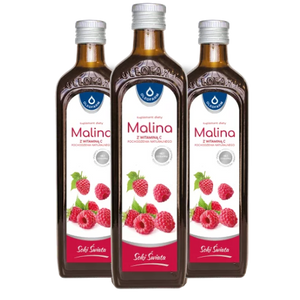 Zestaw 3x sok z owoców maliny z naturalną witaminą C, 3 x 490 ml