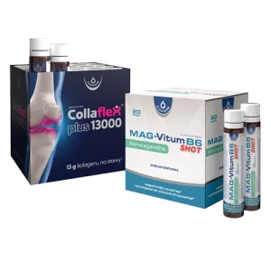 Zestaw Collaflex PLUS 13 000 + Mag-Vitum B6 Ashwagandha SHOT, 20 fiolek + 20 fiolek