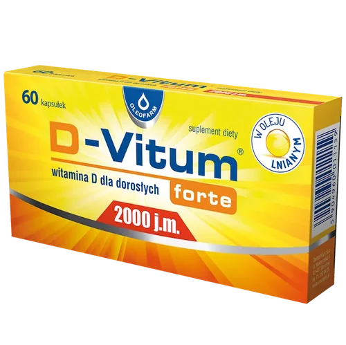 D-Vitum Forte 2000 j.m., witamina D dla dorosłych, 60 kapsułek
