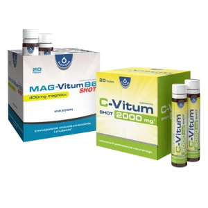 Zestaw C-Vitum SHOT 2000mg + Mag-Vitum B6 SHOT, 20 fiolek + 20 fiolek