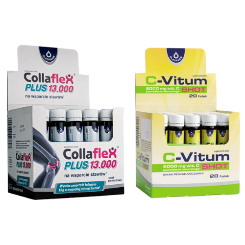 Zestaw Collaflex PLUS 13 000 + Zestaw C-Vitum SHOT 2000mg, 20 fiolek + 20 fiolek