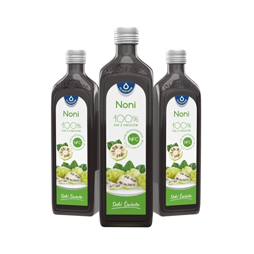 Zestaw 3 x Noni - 100% sok NFC z owoców noni z witaminą C, 3 x 490 ml