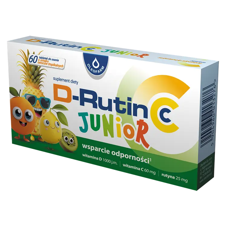 D-Rutin CC Junior, rutyna, witamina C i D, 60 tabletek