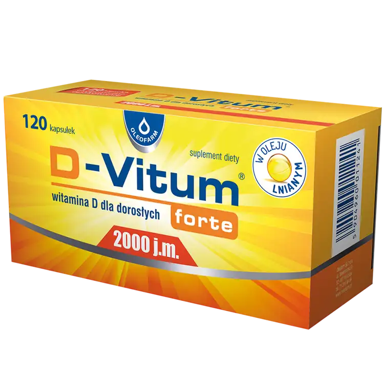 D-Vitum Forte 2000 j.m., witamina D dla dorosłych, 120 kapsułek