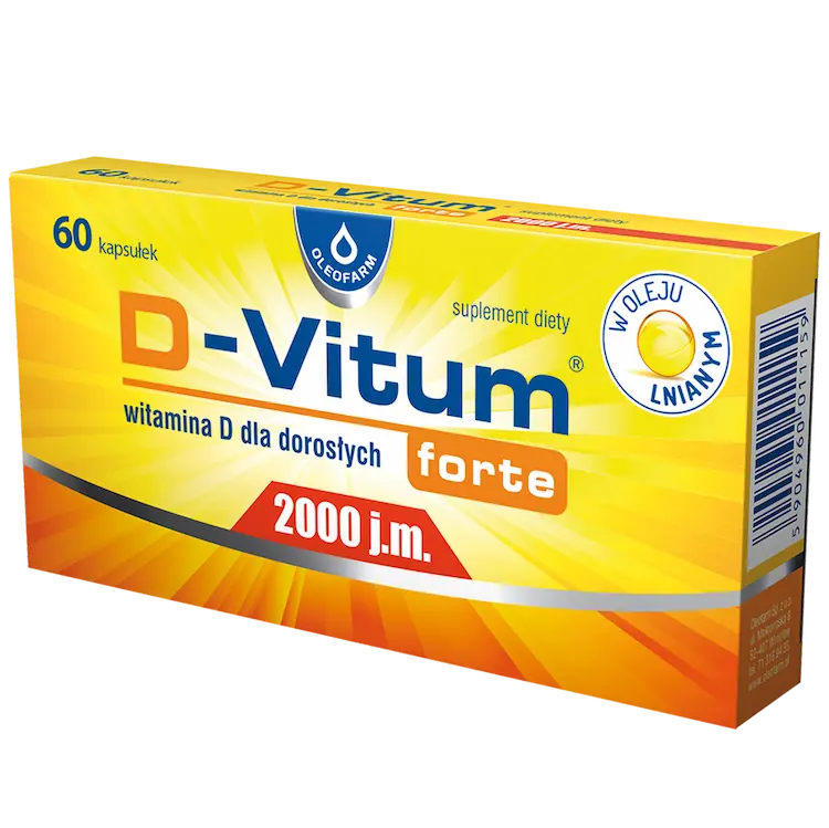 D-Vitum Forte 2000 j.m., witamina D dla dorosłych, 60 kapsułek