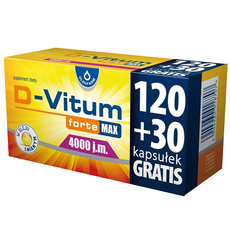 D-Vitum forte Max 4000 j.m. – 150 kaps. (120 + 30 GRATIS)