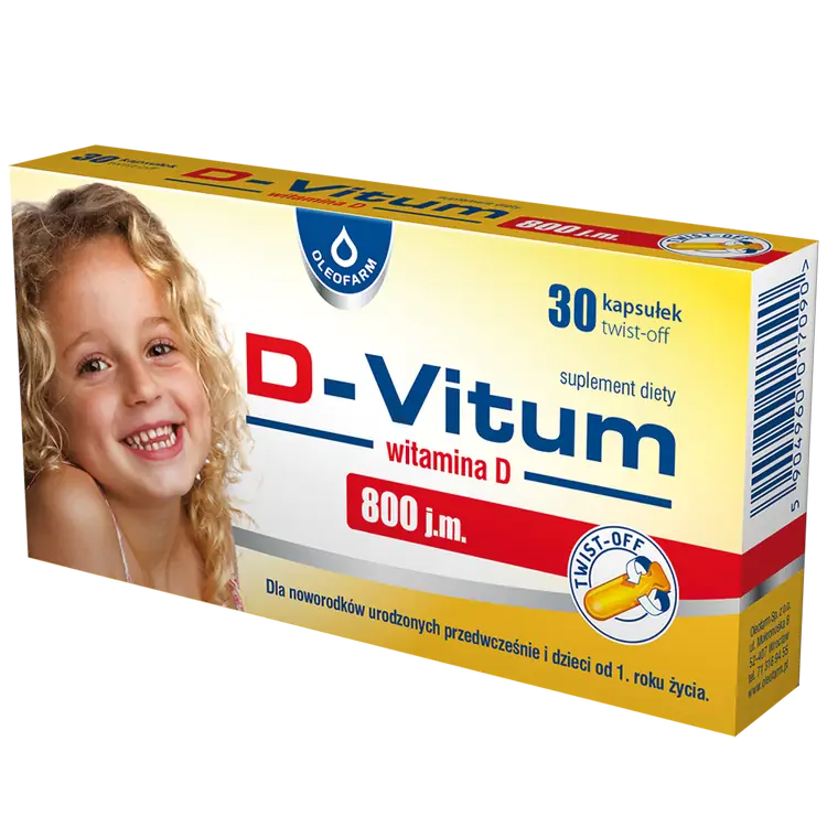 D-Vitum witamina D 800 j.m. 30 kapsułek "twist-off"