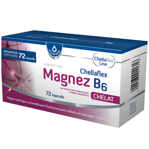 Chellaflex Magnez B6, 72 kapsułki