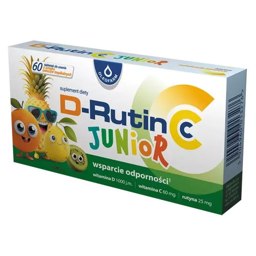 D-Rutin CC Junior, rutyna, witamina C i D, 60 tabletek