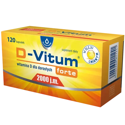 D-Vitum Forte 2000 j.m., witamina D dla dorosłych, 120 kapsułek